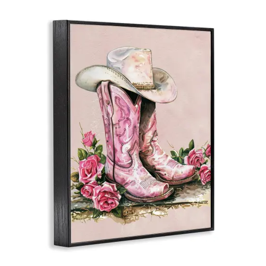 Stupell Industries Glam Bling Cowgirl Boots Framed Giclee Wall Art Design by Lettered and Lined {3}