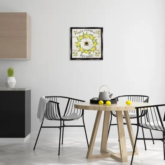 Stupell Industries Bee Humble & Kind Rustic Floater Framed Canvas Wall Art Design by Creatif Belle {2}
