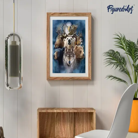 Figured'Art Paint by Numbers Kit for Adults Forest Animals 16"x20" - Craft Art Painting DIY Kit Rolled Canvas without frame {4}