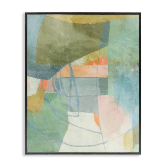 Stupell Industries Pastel & Green Shapes Framed Giclee Wall Art Design by Suzanne Nicoll {1}