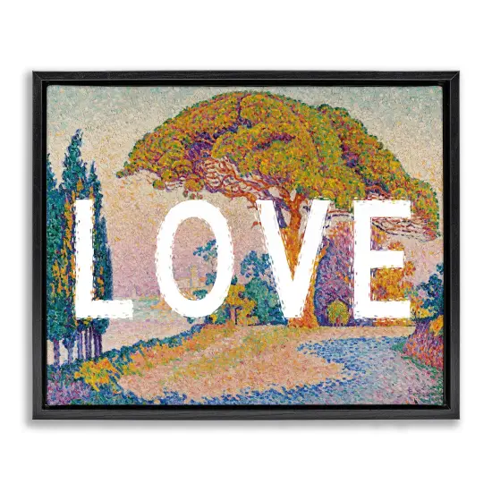 Stupell Industries Impressionist Love over Landscape Floater Framed Canvas Wall Art Design by Daphne Polselli {1}
