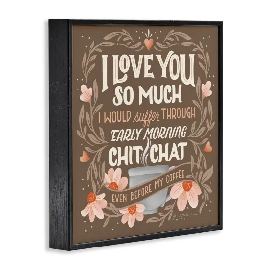 Stupell Industries Chat Before Coffee Humor Framed Giclee Wall Art Design by Gia Graham {3}