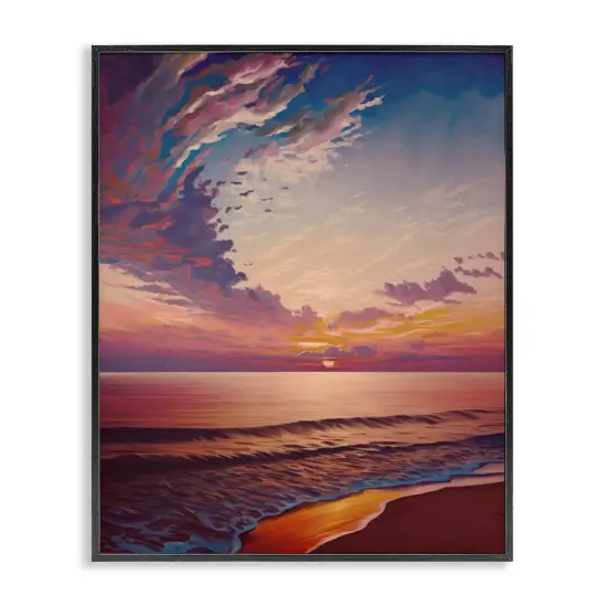 Stupell Industries Fabulous Sunset at Beach Framed Giclee Wall Art Design by Svetlana Aleynikova {1}