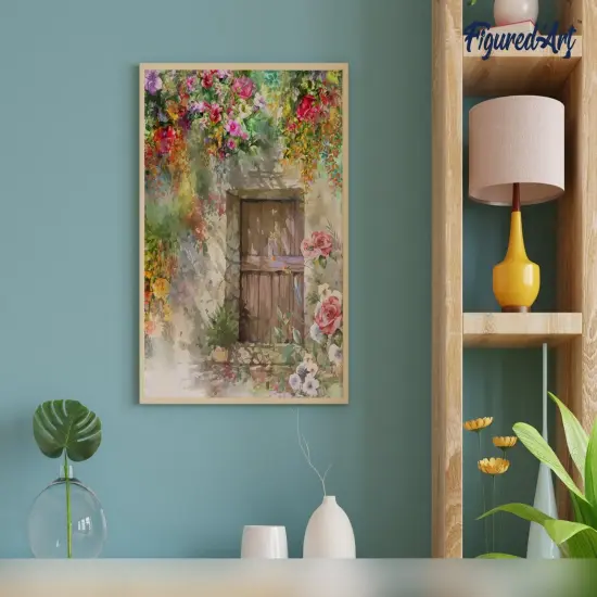 Figured'Art Paint by Numbers Kit for Adults Cave entrance 16"x20" - Craft Art Painting Rolled Canvas with DIY wooden frame {4}