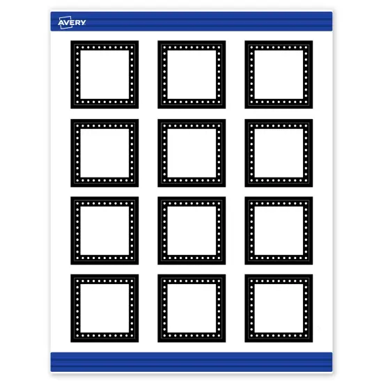 Avery Printable Square Cards, Black and White Polka Dots, 2" x 2", Matte White Square Cards, Laser/Inkjet, 120ct, Great for Business Cards {1}