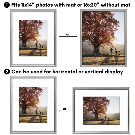 Americanflat Vintage Picture Frame with Mat and Beaded Accents with Shatter Resistant Glass {4}