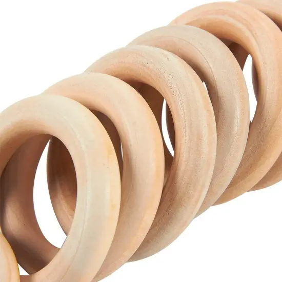 20 Pack Unfinished Natural Wood Rings for Crafts, Macrame Projects, Jewelry Making, DIY Pendant Connectors (2.1 In) Brown {7}