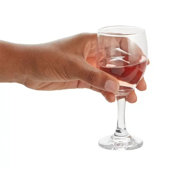 Set of 4 Short Stemmed Small Wine Glasses for Tasting, Port, White Wine, Juice (4.5 oz) Clear {4}