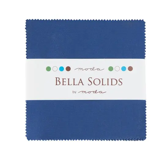 Bella Solids 5" Square Pack (Charm Pack) in Blue by Moda for Moda (9900PP 48) {1}