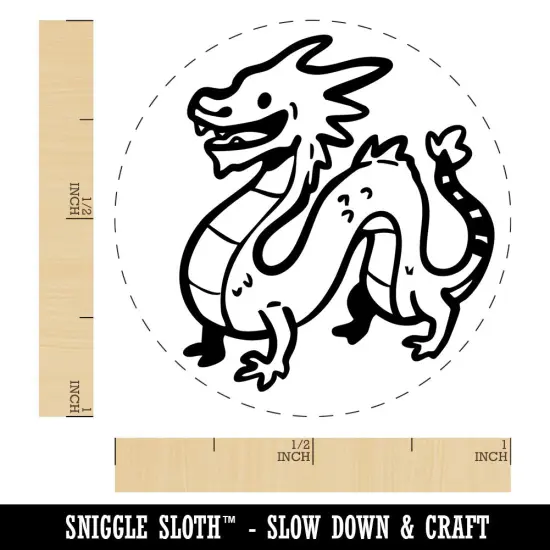 Cute Chinese Long Dragon Serpent Self-Inking Rubber Stamp Crafting Planners Sky Blue {1}