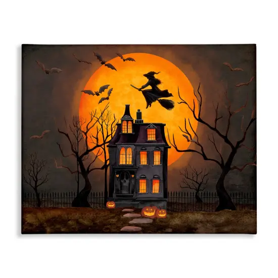 Stupell Industries Haunted Night Mansion Canvas, design by Nicole Tamarin {1}