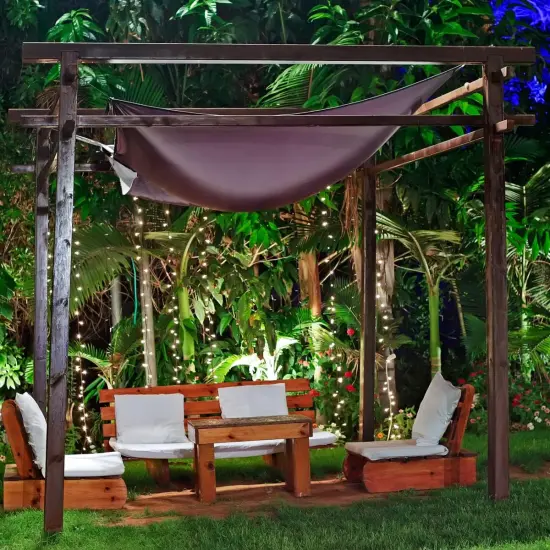 100 Clear Mini Christmas String Lights on Brown Wire Cord {4}