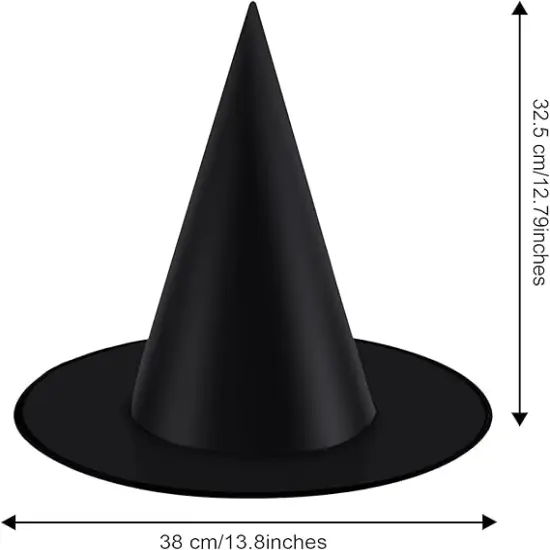 12 Pieces Halloween Black Witch Hat {2}