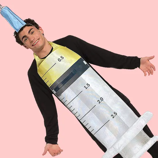 Syringe Adult Costume Funny Medical Tunic and Headpiece for Themed Events {6}