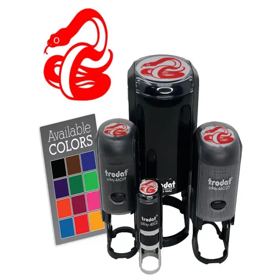 Coiled Cautious Snake Serpent Self-Inking Rubber Stamp Crafting Planners Fuchsia {7}