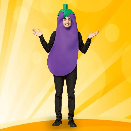 Hilarious Purple Eggplant Adult Costume Tunic Emoji Inspired Fits Most {2}