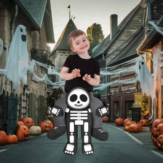 Toddler Halloween Costume Skeleton Ride Style {1}