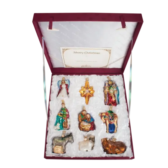 Old World Christmas Nativity Collection Glass Ornaments Set Of 9 {2}