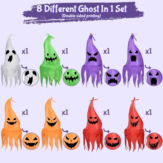 Halloween Decorations Outdoor Hanging Ghosts with Lights {2}