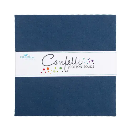 Confetti Cotton 10" Square Pack (Layer Cake / 10" Stacker) in Oxford Blue byfor Riley Blake (10-120-OXFORD-42) {1}