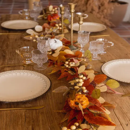 Thanksgiving Decorations -6.8FT Fall Garland Maple Leaf {3}