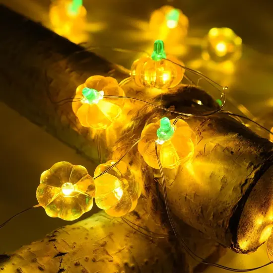 Jack-o-Lantern Pumpkin String Lights - 40LED, Pumpkin {3}