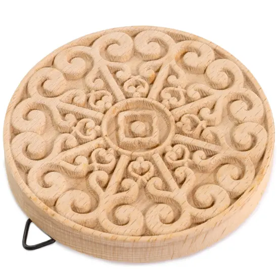 CousinDIY Paintable Wood Medallian 4"x4"-Scrollwork Round {3}