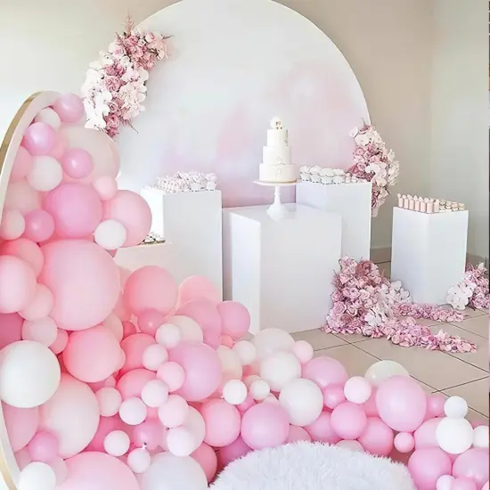 Light Pink Balloons 50 pcs 12 Inch Pastel Baby Pale Pink Latex Balloons {5}
