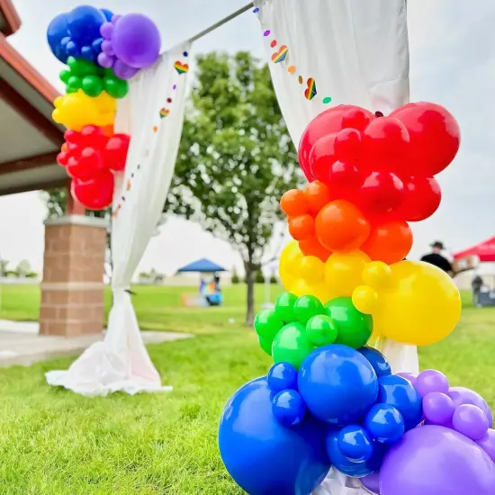 120pcs Rainbow Balloons 12 Inch Colorful Latex Balloon Garland Arch Kit {3}