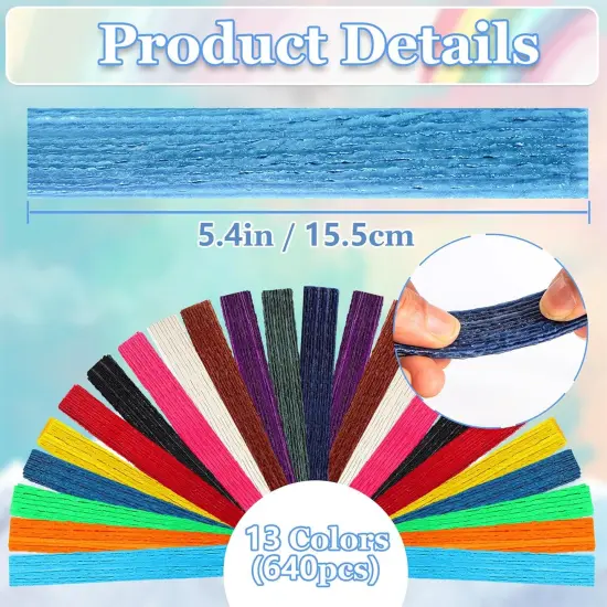 Wax Craft Sticks for Kids,640 Pcs Bendable Sticky Wax Yarn Sticks,Molding Sculpting Sticks for Kids DIY School Project,Art Supplies,with Plastic Storage Box(13 Colors) {2}