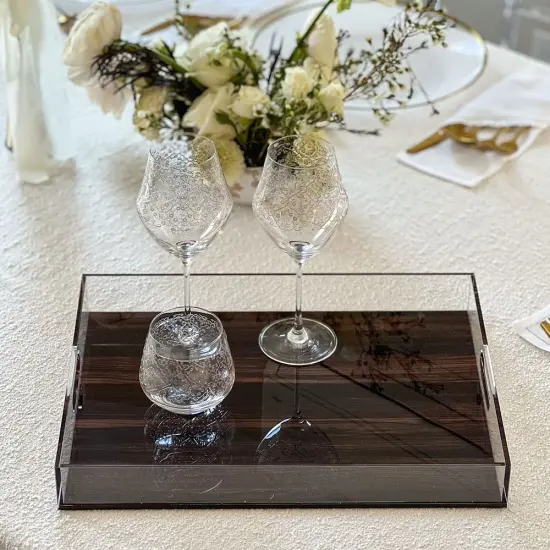Lucite Wood Look Tray {2}