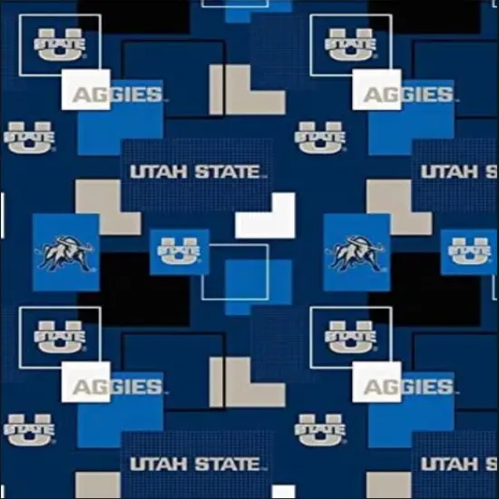 Licensed NCAA Utah State University Patch USU-1115 Cotton Fabric by the Yard {1}