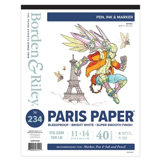 Borden & Riley #234 Paris Paper Pad, 176 GSM/176 GSM/108 lb., 1 Pad Each {1}