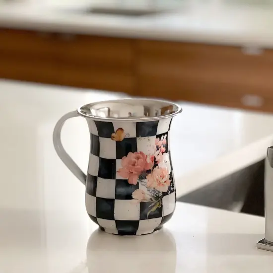 Chic Checkered Stainless Steel Wash Cup {3}