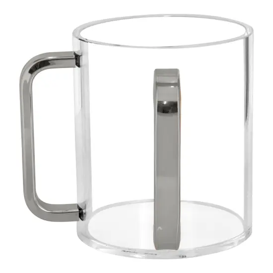 Lucite Wash Cup with Mirrored Silver Handles {2}