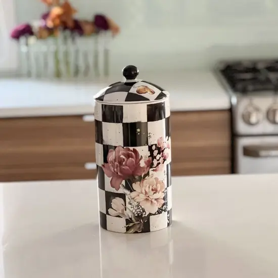 Chic Checkered Porcelain Cookie Jars {5}