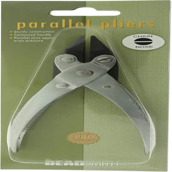 The Beadsmith Chain Nose Parallel Pliers with Spring, Flat Grip for Jewelry Making, Wirework & Repair {8}