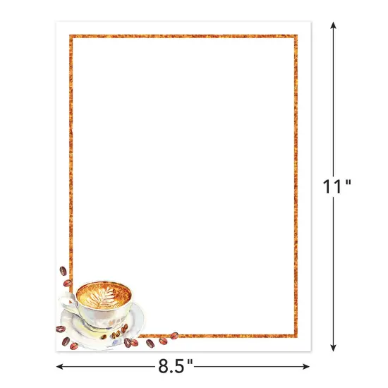 Great Papers! Latte Coffee Beans Letterhead, for Invitations, Announcements and Personal Messages, Printer Friendly 8.5&rdquo;x11&rdquo;, 50 Pack {2}