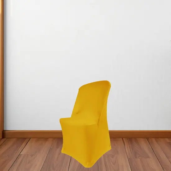 1 Piece Gold Stretch Chair Cover Premium Spandex Fit for Lifetime Folding Chair {2}