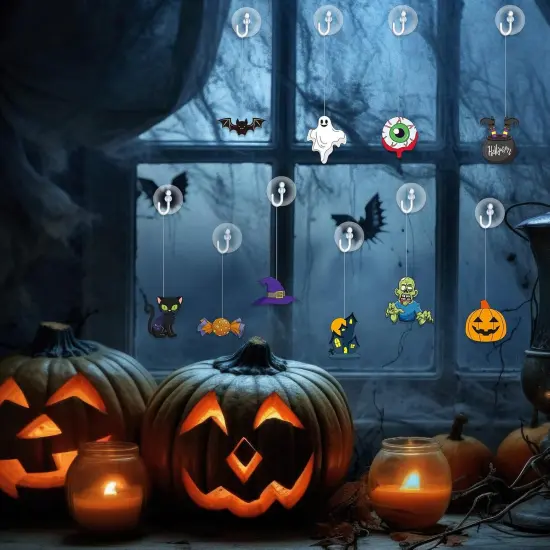 72 Pcs Halloween Window Art Suncatcher Kits DIY {3}