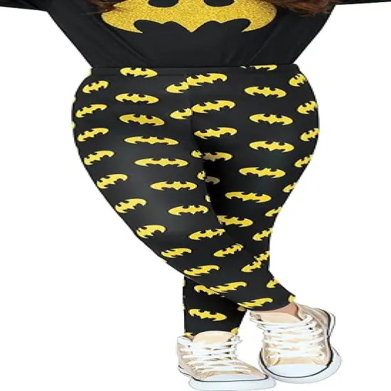 Rubies Batgirl Children's Leggings Girls Halloween Accessory- 6+ Black {1}