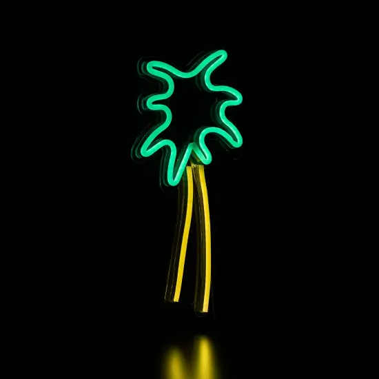Northlight LED Palm Tree Neon Lighted Wall Art - 19" - Green and Yellow {5}