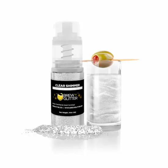 Brew Glitter - Clear Shimmer Edible Drink Glitter (4g, Mini Spray Pump) for Beer, Cocktails and Beverages {1}