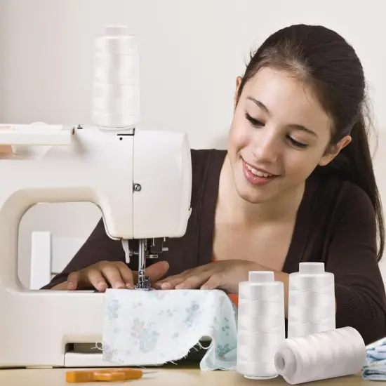 Serger Thread Cones 4 Pack of 3000 Yards Each, All Purpose White Sewing Thread, Polyester Thread 40S/2 White Thread for Sewing Serger&Overlock, Quilting, Piecing, Sewing Machine {2}