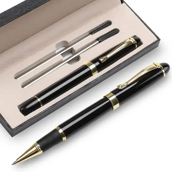 Ballpoint Pens Nice Ball Pen Best Gift for Men Professional Executive Office BallPens Classy Gift Box Ballpoint Black Refill Line width 0.5mm (Black) {1}