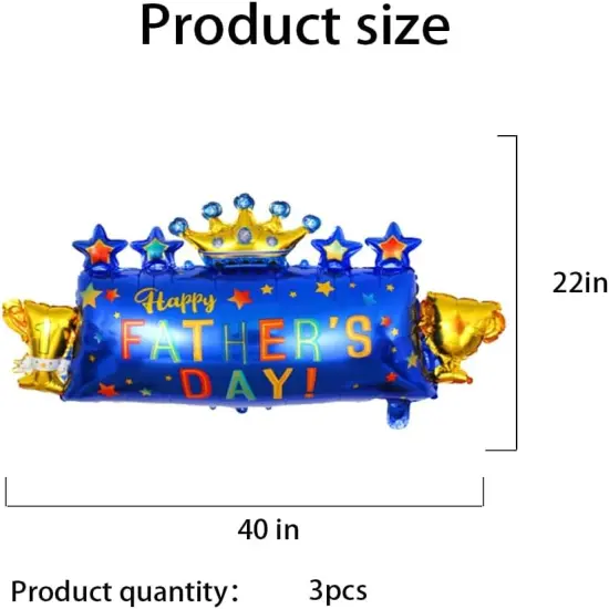 Father's Day Balloons Happy Father's Day Balloons Crown Trophy Foil Balloons for Father's Day Themed Party Happy Father's Day Party Supplies Decorations Party Sets-3 PCS {2}