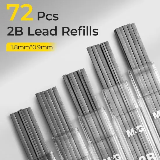 Mechanical Pencils Set 1.8mm, 2B Pencil Lead, 12 Pencils, School Supplies, Teacher Supplies, Drawing Pencils, Sketching Pencils, 12 Tube Lead Refill Set, 12 Erasers for Drafting Drawing Sketching {5}