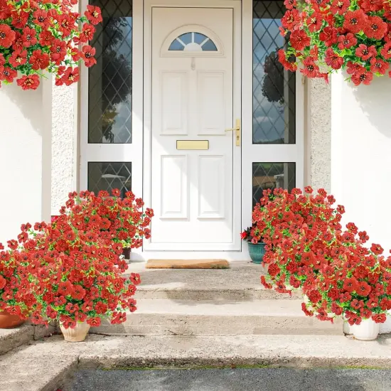 10 Bundles Summer Bushes Artificial Flowers Outdoor {4}