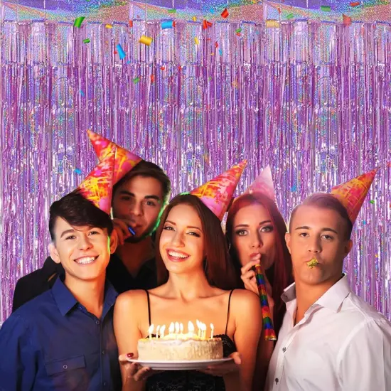 3 Pack Fringe Curtains Party Decorations,Tinsel Backdrop Curtains for Parties,Photo Booth Wedding Graduations Birthday Christmas Event Party Supplies (Pink) {5}