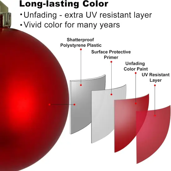 Red & Green 3.2" Large Christmas Balls - Christmas Tree Decoration Ornaments Shatterproof Hanging Balls for Birthday Halloween Holiday Wedding Decorations Set of 18pcs {3}